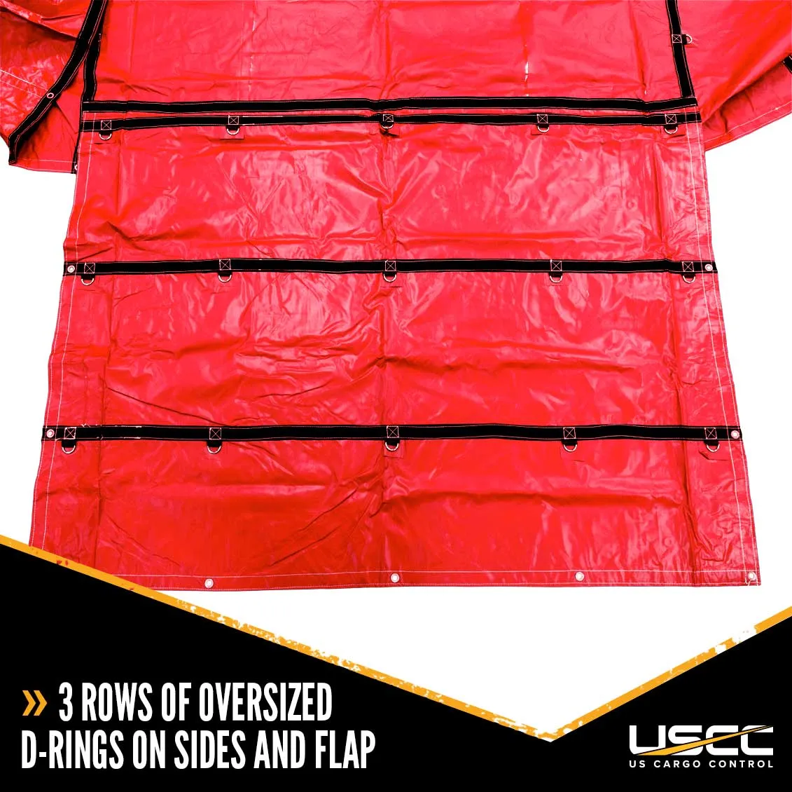 Lumber Tarp - 20' x 28' (6' Drop & Flap) - 14 oz./18 oz. Combo Red Tarp