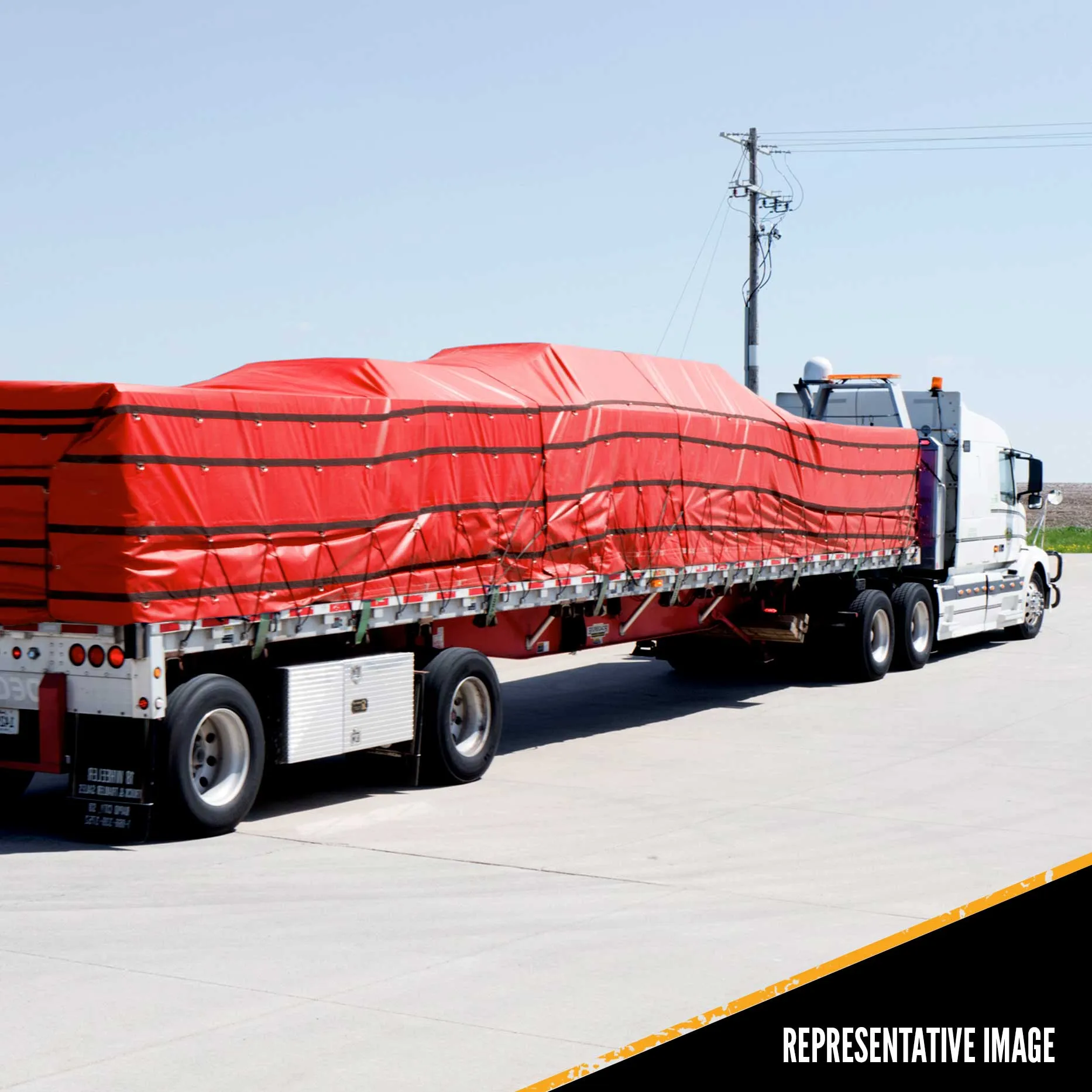 Lumber Tarp - 20' x 28' (6' Drop & Flap) - 14 oz./18 oz. Combo Red Tarp