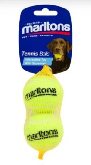 Marltons Squeaky Tennis Ball 2 Pack