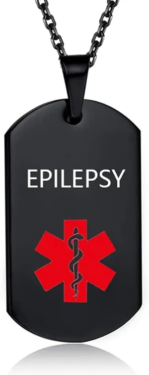 Medical Alert Necklace for Men Women Stainless Steel Engraved Medical ID Tag Emergency Alert Identification Pendant