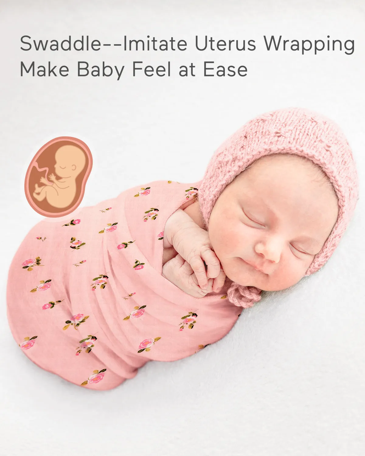 Momcozy Softness Swaddle Blankets -  Heart Flower (4 Pack)