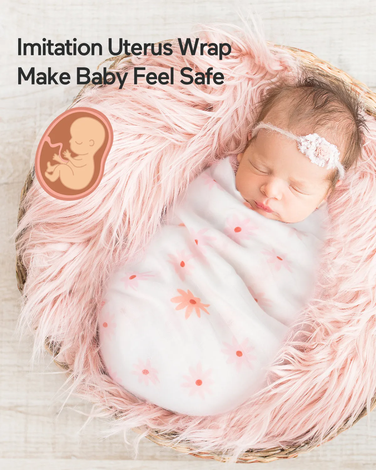 Momcozy Softness Swaddle Blankets -  Heart Flower (4 Pack)