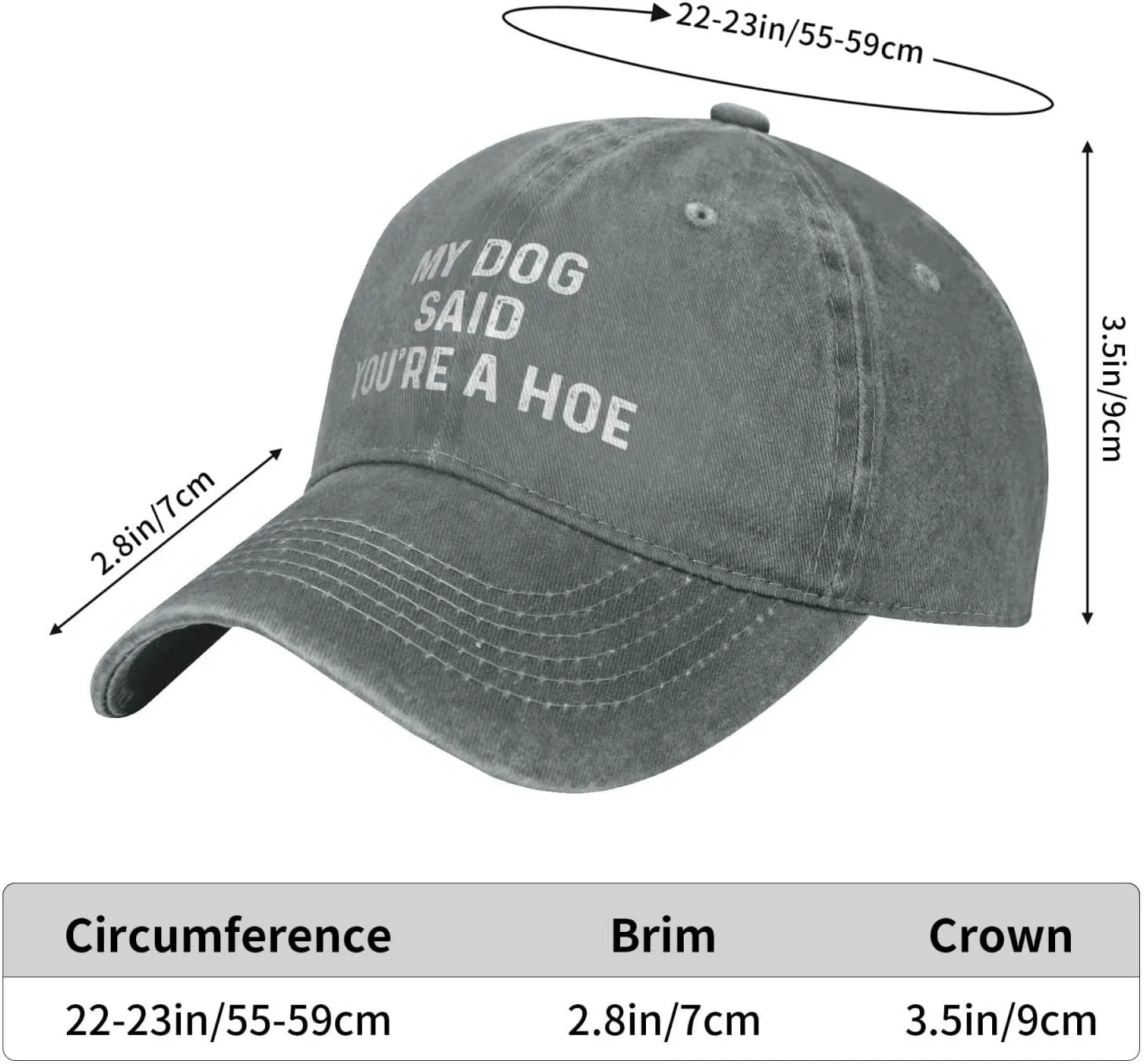 My Dog Said You're A Hoe Hat Women Funny Baseball Hat Funny Birthday Gifts for Women