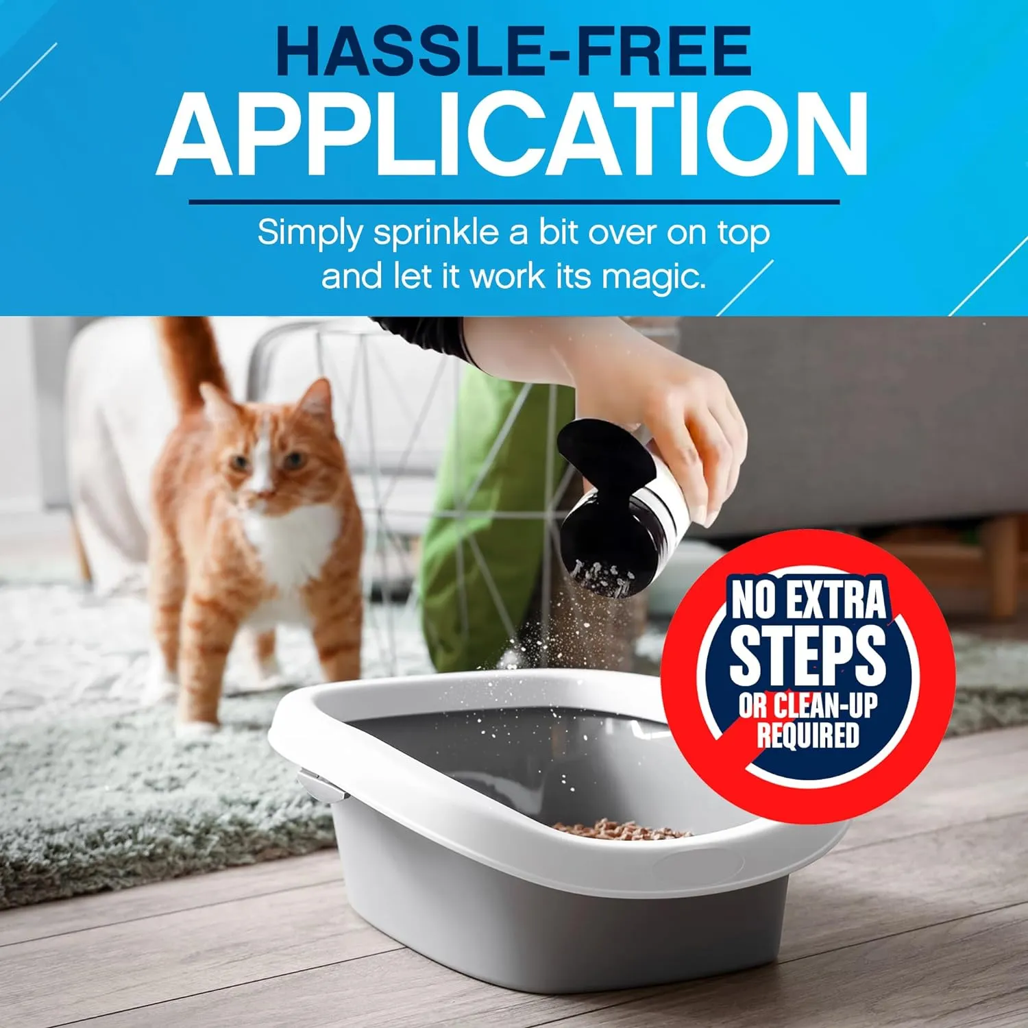NonScents Cat Litter Deodorizer - Litter Box Odor Eliminator - Less Scooping Extends Kitty Litter Lifespan - Fragrance-Free Formula Eliminates Unpleasant Cat Odors - Fresh Scent Litter Pans (4-Pack)