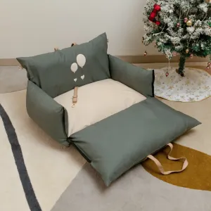 OAK BOHO Dog Holiday Travel Bed Large : Jade Green Rainbow