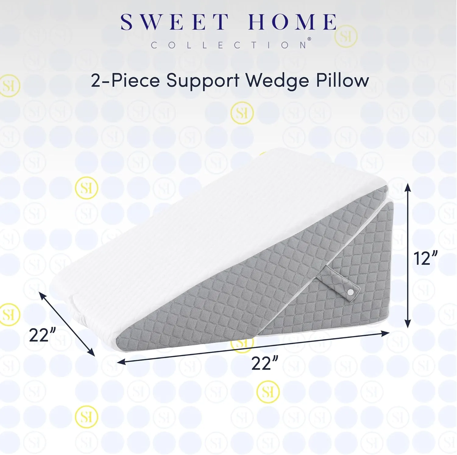 Orthopedic Wedge Pillow Set for Leg, Back, & Knee Support - CertiPUR Memory Foam Wedge Pillows with Washable Covers for Post Surgery & Pain Relief - Adjustable Bed & Body Positioning Cushions, 2 Piece