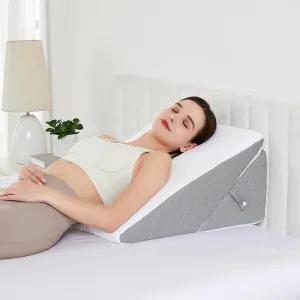 Orthopedic Wedge Pillow Set for Leg, Back, & Knee Support - CertiPUR Memory Foam Wedge Pillows with Washable Covers for Post Surgery & Pain Relief - Adjustable Bed & Body Positioning Cushions, 2 Piece