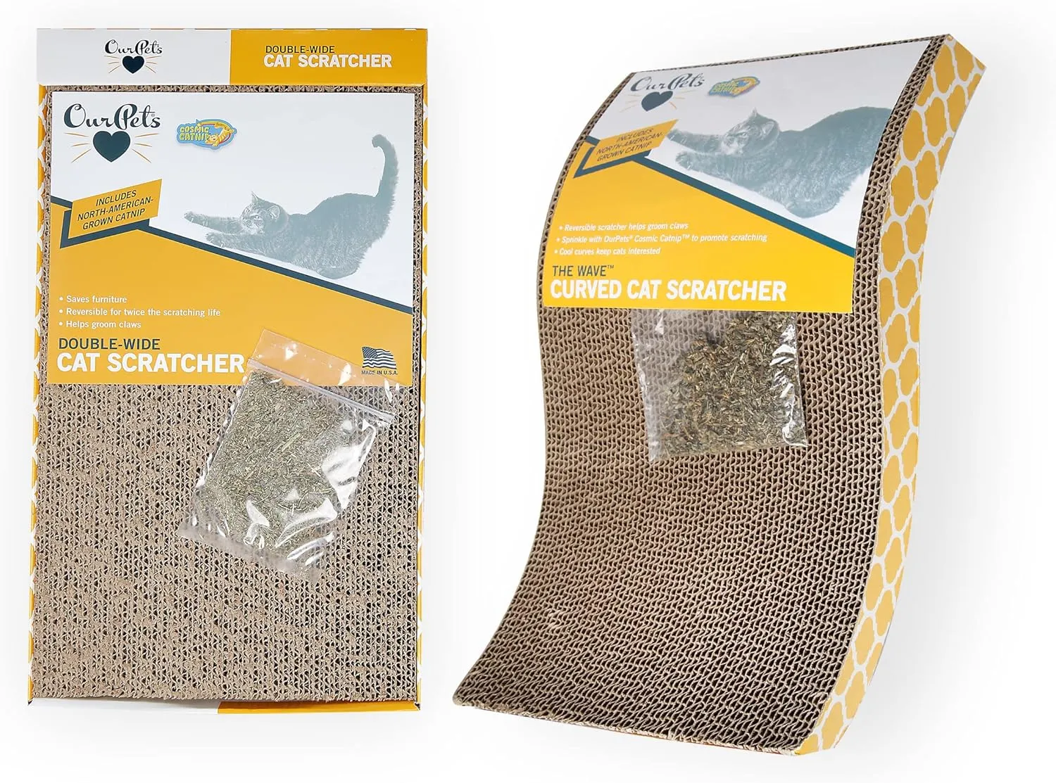 Our Pets Wave & Far-N-Wide Cat Scratcher Multipack - 2 Pack