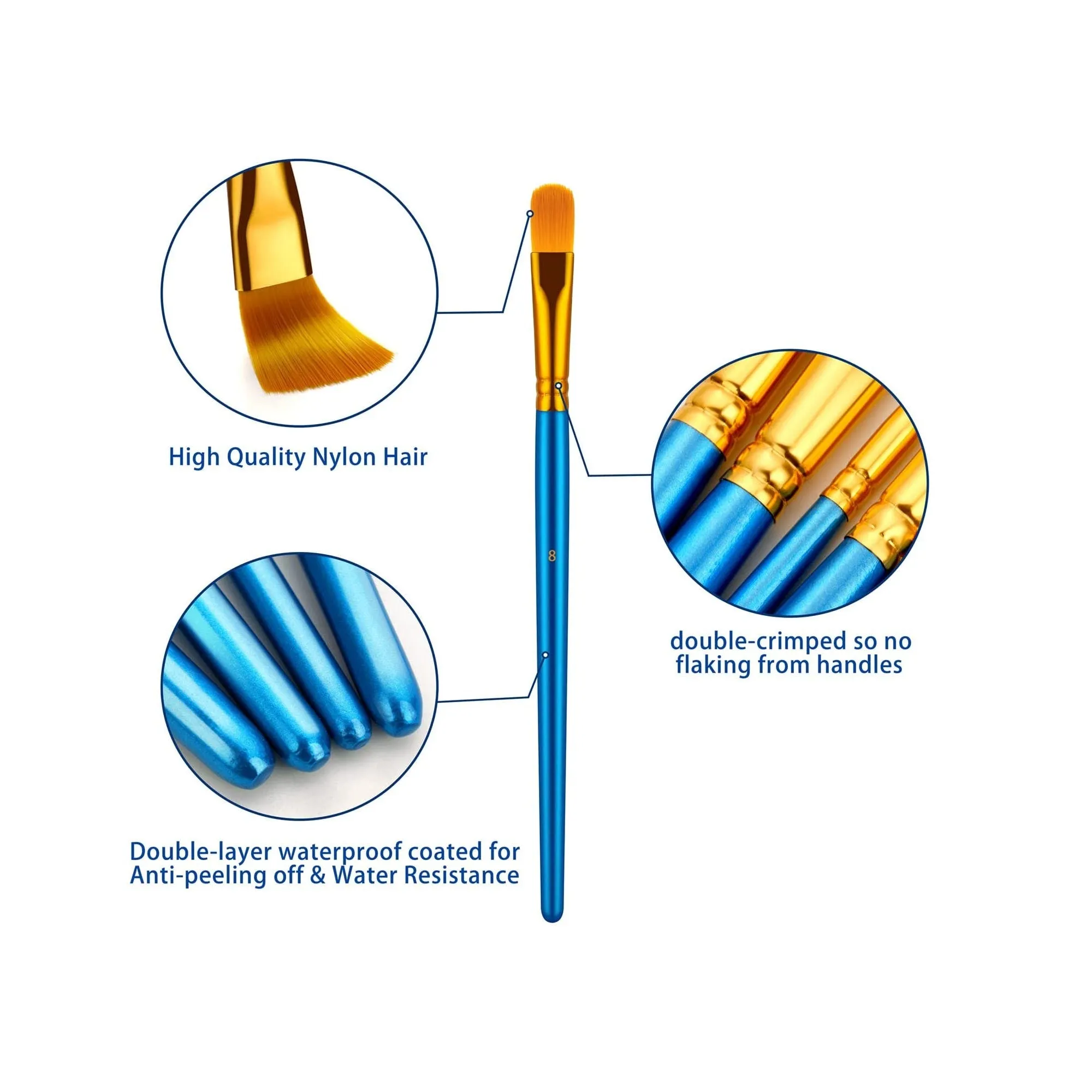 Paint Brushes Set | 20 Pcs Paint Brushes for Acrylic Painting | Oil Watercolor Acrylic Paint Brush