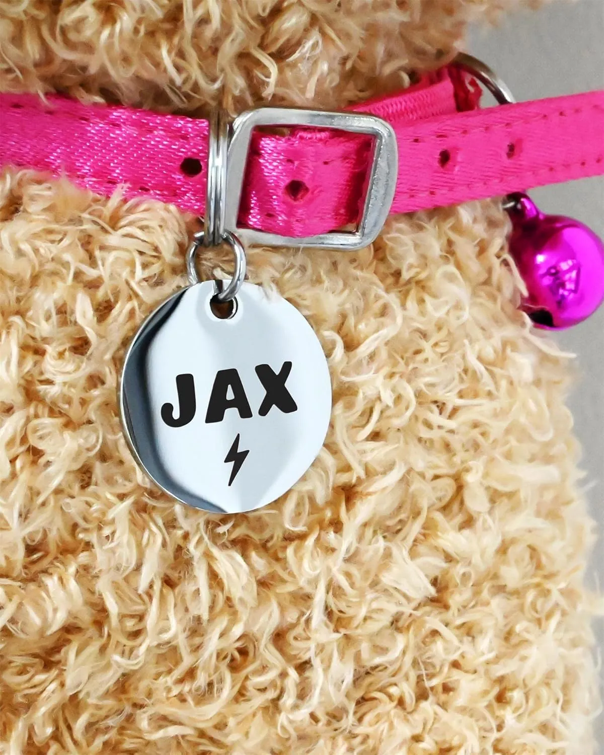 Personalized Lovely Symbols Dog Tags and Cat Tags Custom Engraved Stainless Steel Pet ID Tag (Small, Rose Gold)