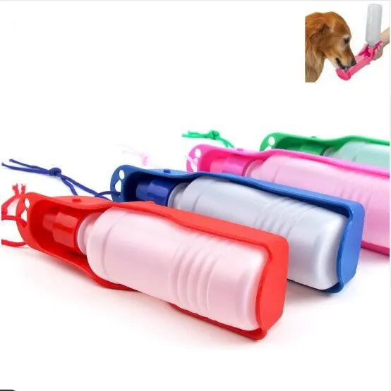 Pet Care portable Water bottle 250ML Outdoor Portable Pet Dog Water Bottles Fordable Tank Drinking Design Travelling Bowl Feeding