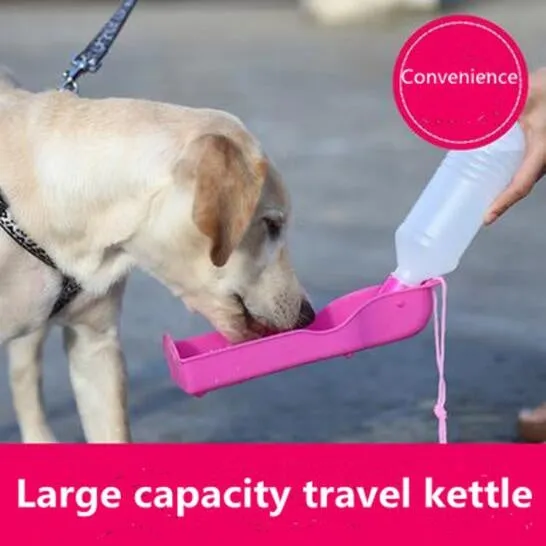 Pet Care portable Water bottle 250ML Outdoor Portable Pet Dog Water Bottles Fordable Tank Drinking Design Travelling Bowl Feeding
