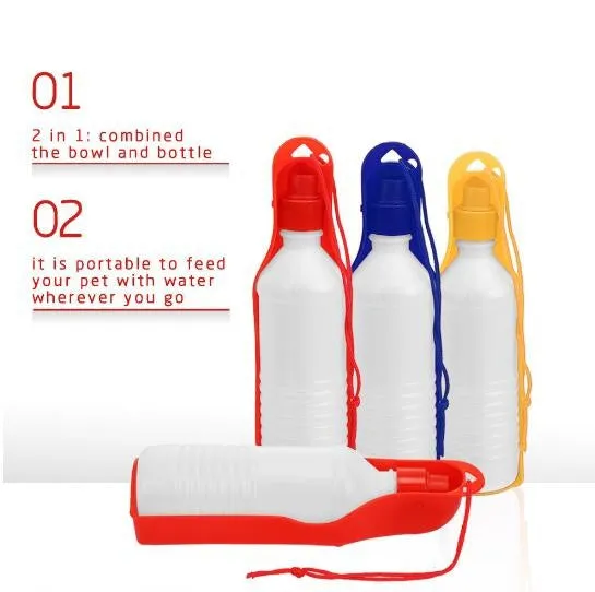 Pet Care portable Water bottle 250ML Outdoor Portable Pet Dog Water Bottles Fordable Tank Drinking Design Travelling Bowl Feeding