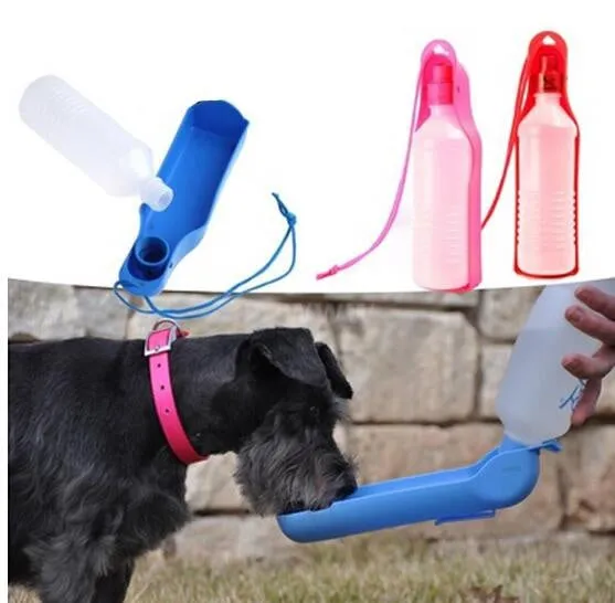 Pet Care portable Water bottle 250ML Outdoor Portable Pet Dog Water Bottles Fordable Tank Drinking Design Travelling Bowl Feeding