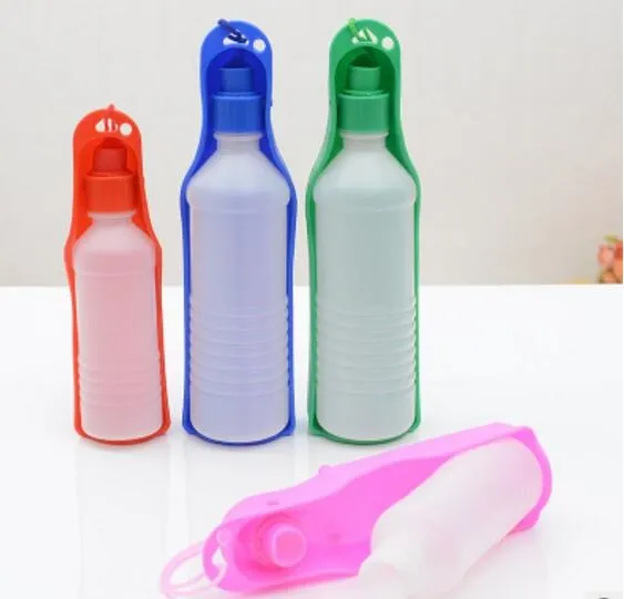 Pet Care portable Water bottle 250ML Outdoor Portable Pet Dog Water Bottles Fordable Tank Drinking Design Travelling Bowl Feeding