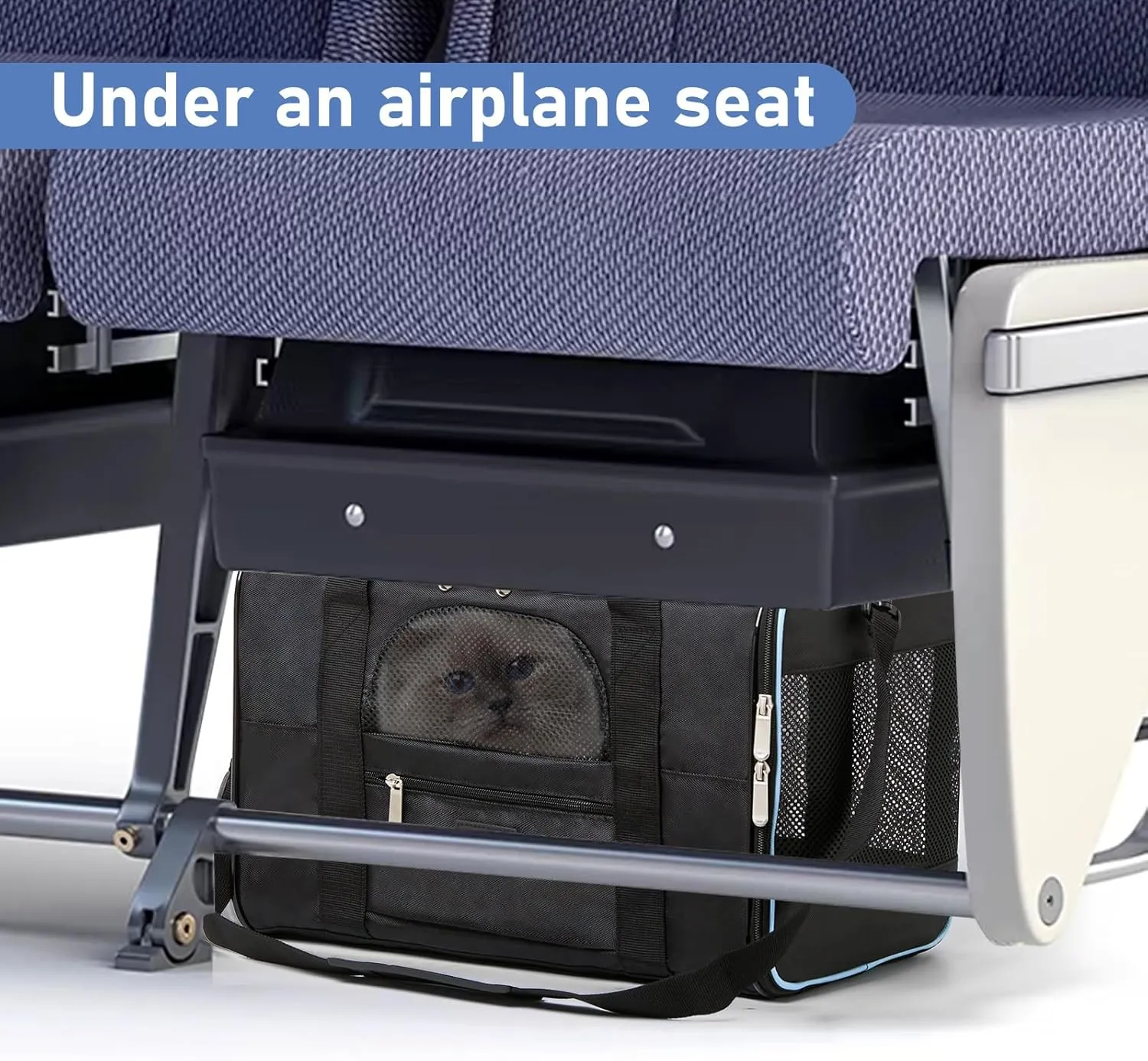 Pet Carrier for Cats,Small Dogs Under 15 Lbs(17x11x11 Inches),Delta/American/United Airline Approved Carriers, Cats Soft-Sided Carriers,Pet Travel Carrier Bag with Two Storage Pockets-Black