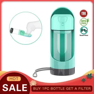 Pet Drinker Bottle For Cats Portable Water bottle Outdoor Dog Water Feeder With Cat Activated Carbon Filter Dog Accessories