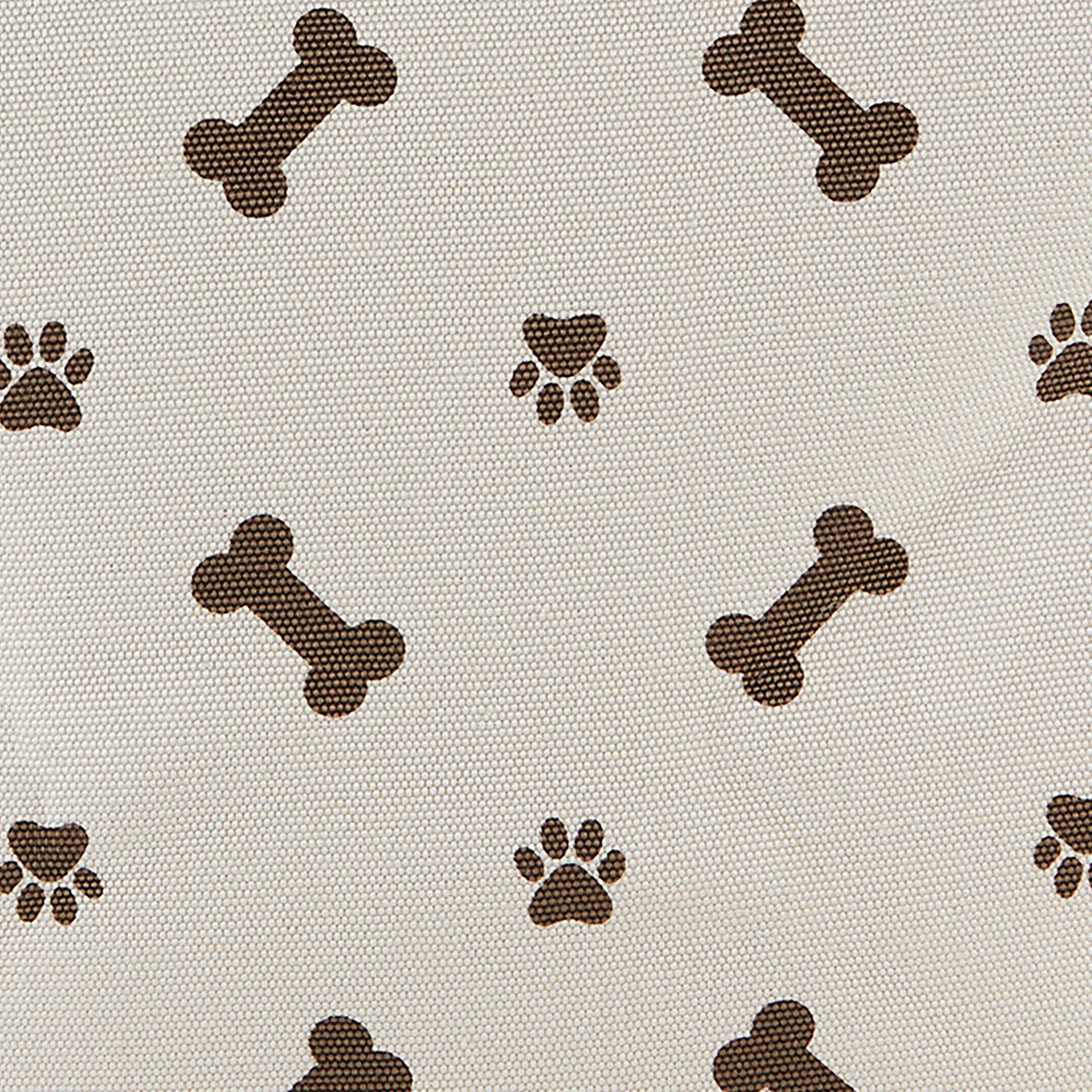 Polyester Pet Bin Paw/Bone Dark Brown Rectangle Small 14X8X9