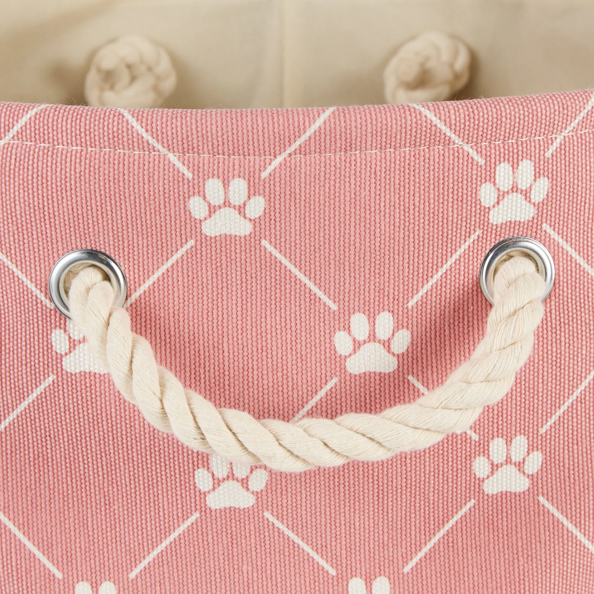Polyester Pet Bin Trellis Paw Rose Rectangle Small 14X8X9
