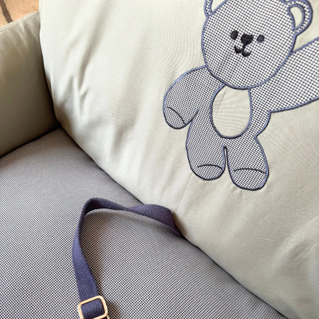 PoochMate Dog Travel Bed Large : Mint & Blue Teddy