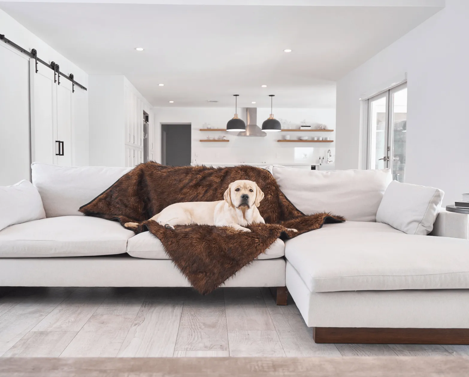 PupRug™ Orthopedic Bed   Matching Waterproof Blanket Bundle - Brown