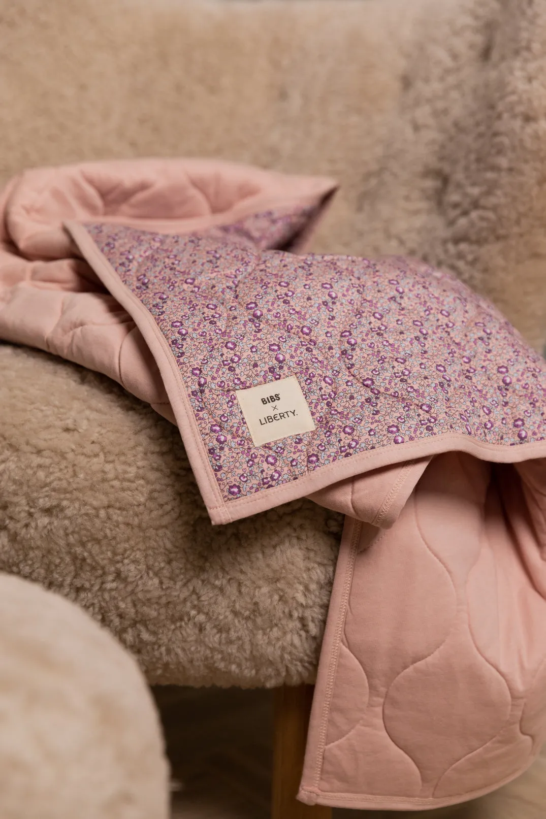 Quilted Blanket - Organic Cotton - Liberty Collection - Eloise - Blush