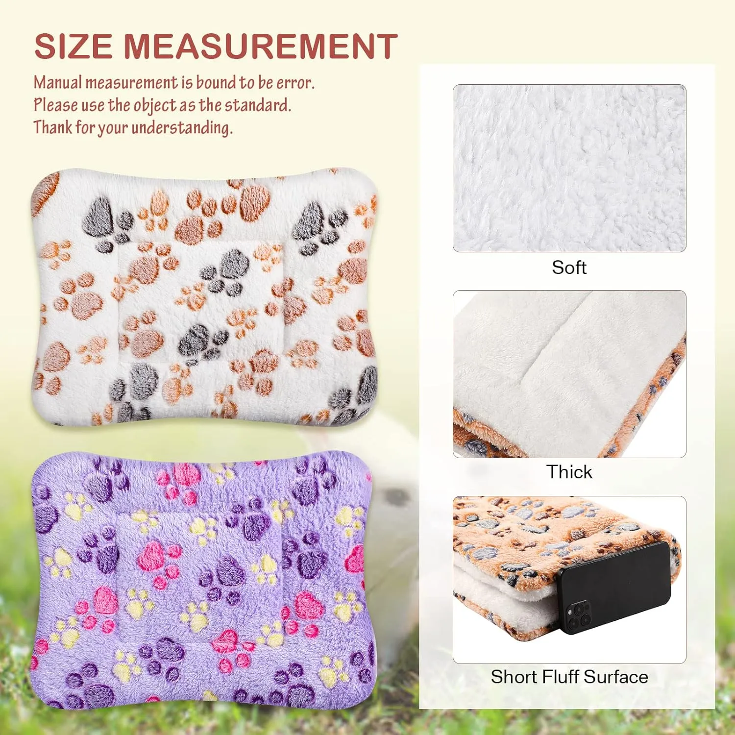 Ripeng 8 Pcs Guinea Pig Bed Mat Fleece Cat Pad Dog Crate Mat for Indoor Warm Reversible Pet Bedding for Small Animal Washable Kennel Crate Pad Cat Carrier(12.6" x 9.8",Bright Color)
