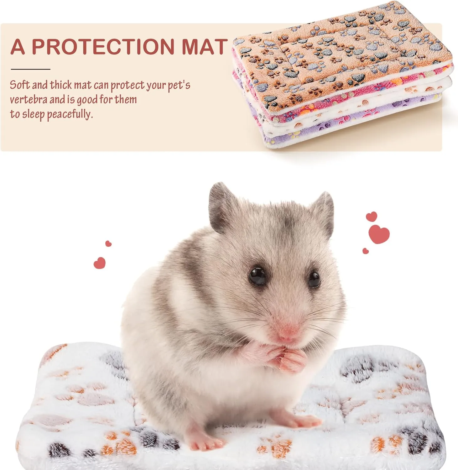 Ripeng 8 Pcs Guinea Pig Bed Mat Fleece Cat Pad Dog Crate Mat for Indoor Warm Reversible Pet Bedding for Small Animal Washable Kennel Crate Pad Cat Carrier(12.6" x 9.8",Bright Color)