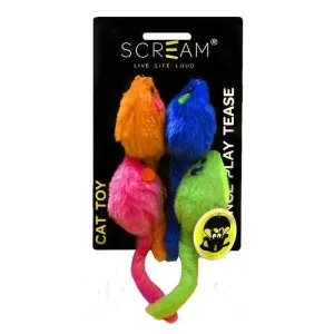 Scream Interactive Mice Cat Toy 4 Pack {)_(}