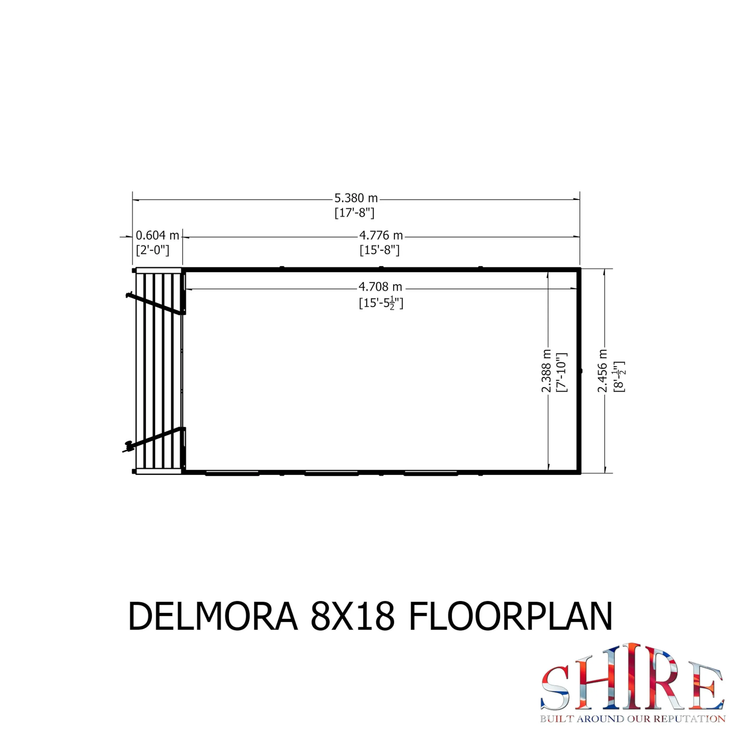 Shire Delmora 0' 2" x 8' 6" Apex Summerhouse - Premium Dip Treated Shiplap