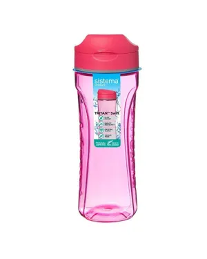 Sistema 600ml Tritan Swift Water Bottle Pink