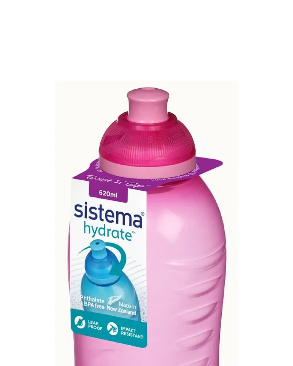 Sistema 620ml Squeeze Bottle Pink