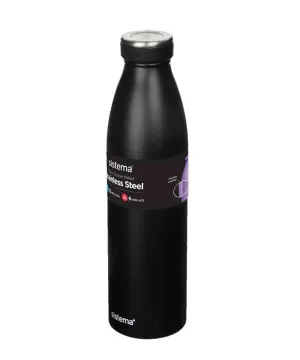 Sistema Stainless Steel Water Bottle Black 750ML