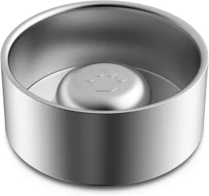 Slow Feeder Dog Bowls Holds 2 Cups, Non Slip Heavy Food Bowl, 304 18/8 Stainless Steel Slow Feed Dog Bowl for Fast Eater, BPA Free, Easy Clean Metal Dish to Slow Down Eating for Small Medium Dogs