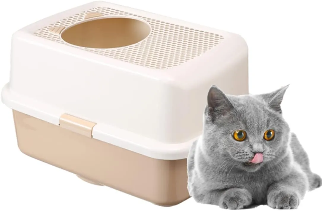 Smart Paws Covered Litter Box for Cats  Enclosed Design with Odor Control, No Mess, Easy Clean, Large Size for Multiple Cats
