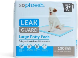 So Phresh Large Leak Guard Quilted Potty Pads, Count of 100