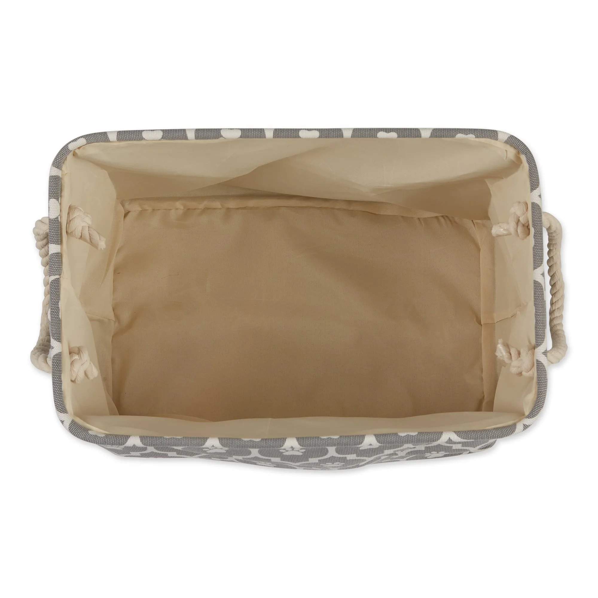 Storage Bin, Lattice Paw Print, Gray, Small - 14x8x9"