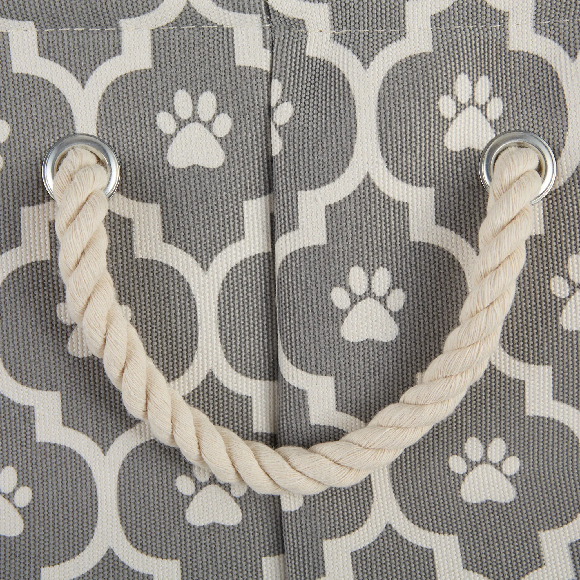 Storage Bin, Lattice Paw Print, Gray, Small - 14x8x9"