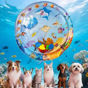 Thickened Water mat for Cats Dogs,Water Filled Dogs Cooling Mat 25.6",Double Thickness Cooling Mat for Cats,Summer Pet Mat for Cats (Color-B)