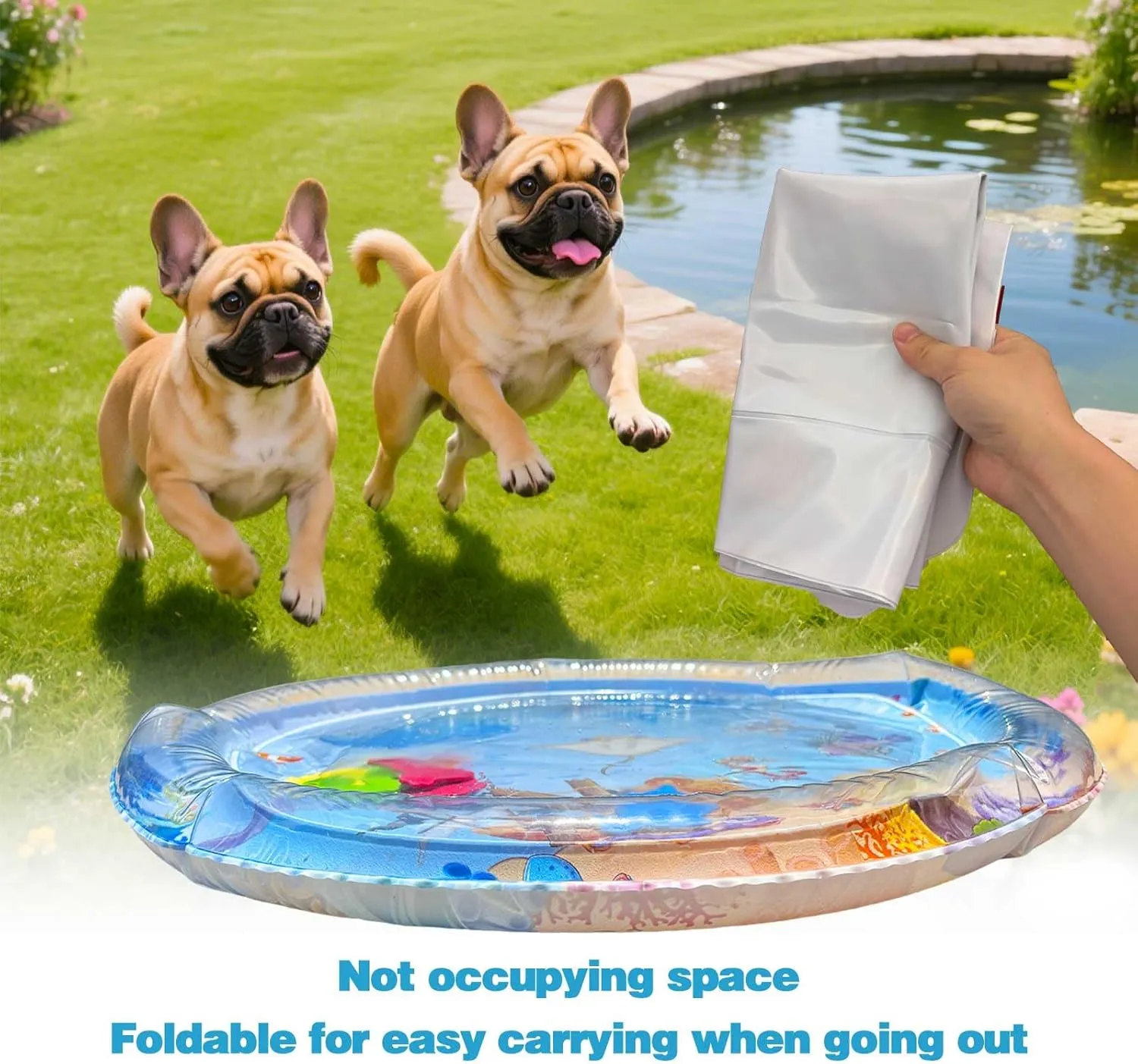 Thickened Water mat for Cats Dogs,Water Filled Dogs Cooling Mat 25.6",Double Thickness Cooling Mat for Cats,Summer Pet Mat for Cats (Color-B)