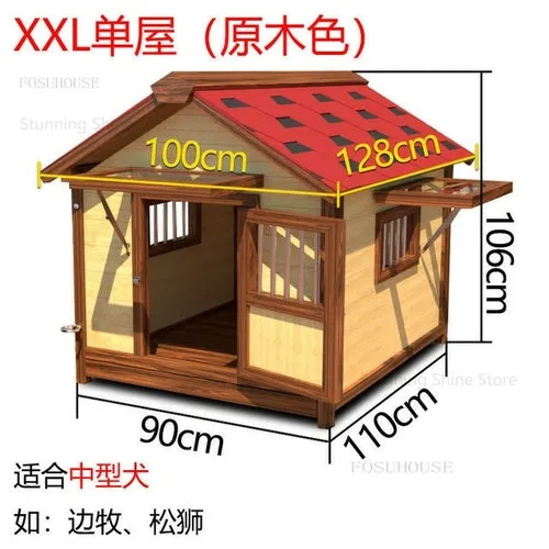 Waterproof and Rainproof  Dog House solid wood large model