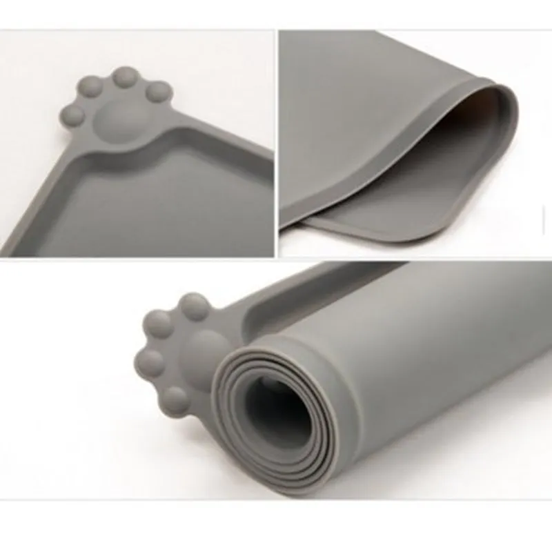 Waterproof Silicone Pet Mat for Feeding Bowls and Water Fountains