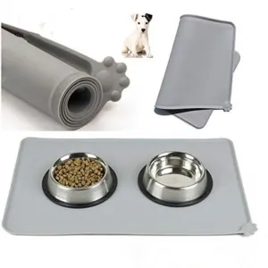 Waterproof Silicone Pet Mat for Feeding Bowls and Water Fountains