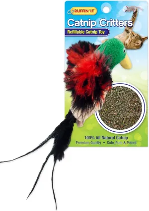 Westminster Pet Ruffin' It Assortment of 3 Catnip Critters, Refillable Plush with Catnip
