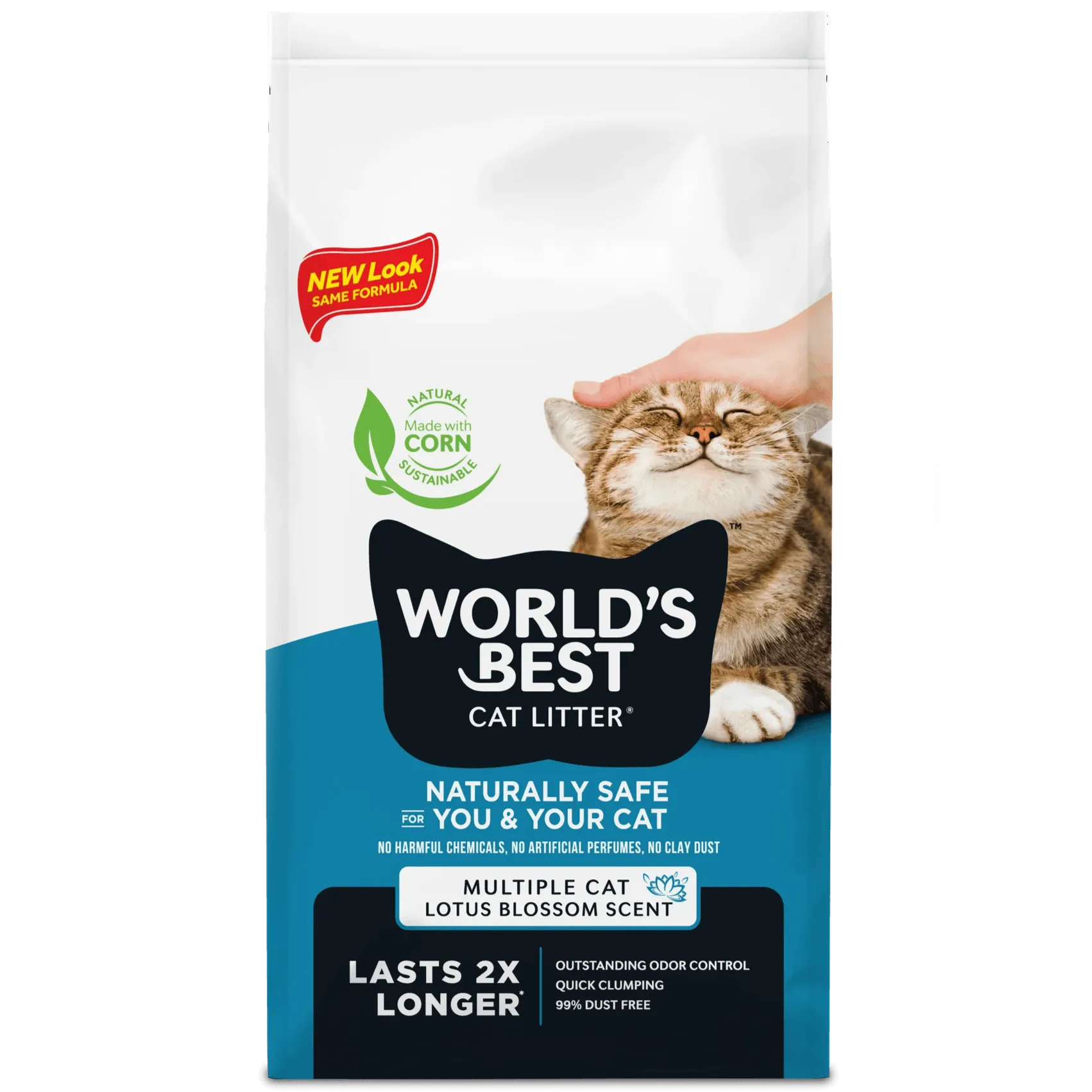 WORLD'S BEST Multiple Cat Lotus Blossom Scented Clumping Cat Litter
