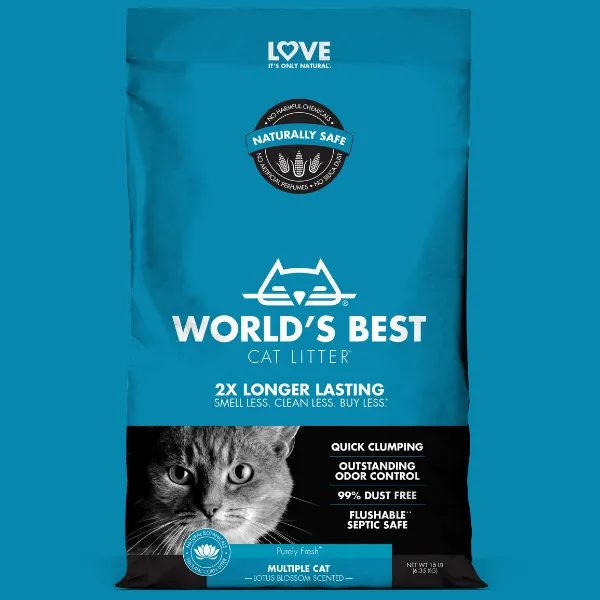 WORLD'S BEST Multiple Cat Lotus Blossom Scented Clumping Cat Litter