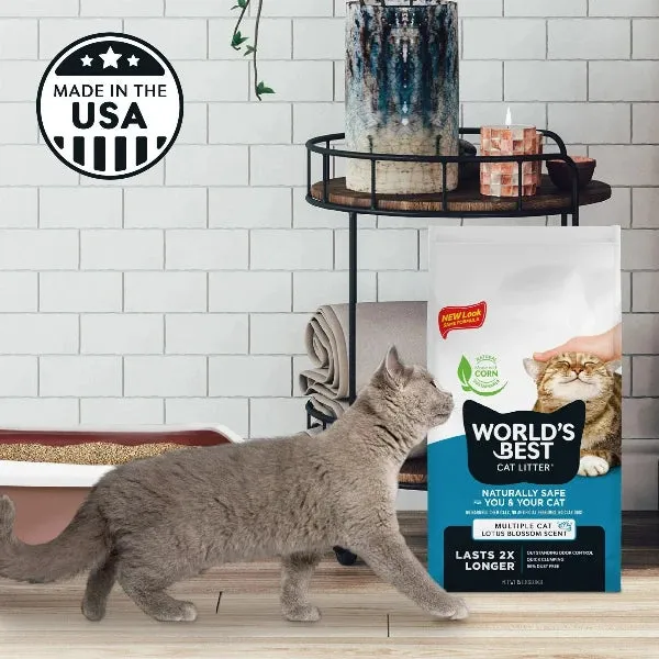 WORLD'S BEST Multiple Cat Lotus Blossom Scented Clumping Cat Litter