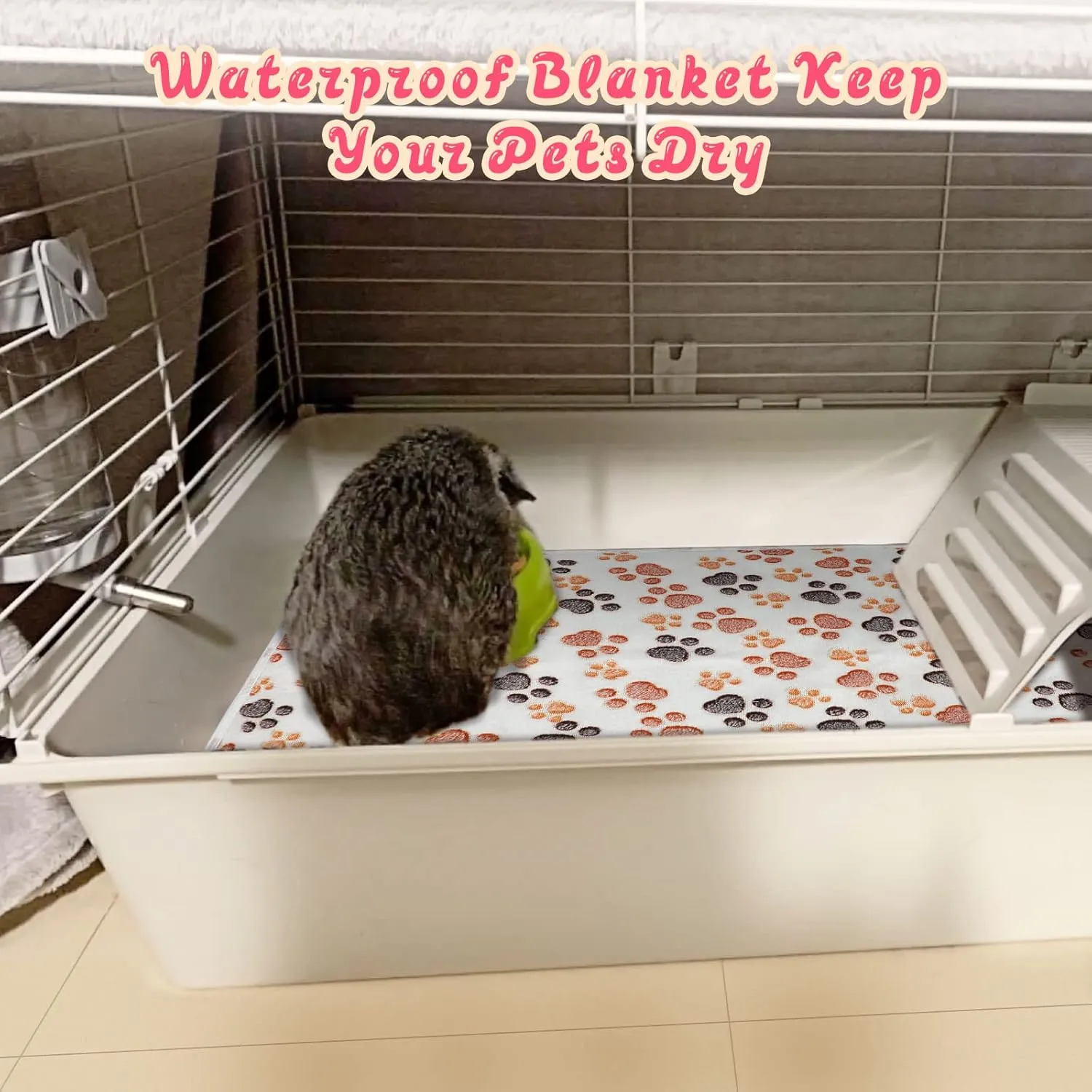 YUEPET Waterproof Guinea Pig Blankets Washable 3 Pack Small Animal Fleece Cage Liners Pet Soft Sleep Mat Pad Cover Warm Flannel Throw for Hamster Guinea Pig Rabbit Chinchilla Hedgehog Ferret 23"16"