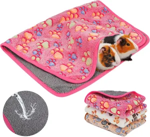 YUEPET Waterproof Guinea Pig Blankets Washable 3 Pack Small Animal Fleece Cage Liners Pet Soft Sleep Mat Pad Cover Warm Flannel Throw for Hamster Guinea Pig Rabbit Chinchilla Hedgehog Ferret 23"16"