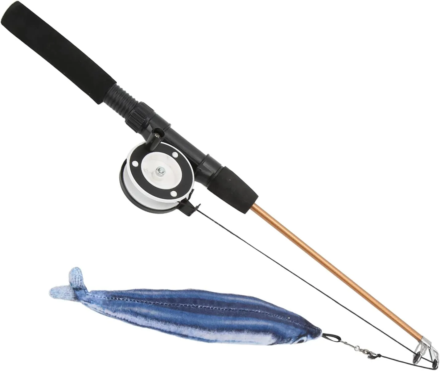 ZJchao Funny Cat Stick Flexible Interactive Telescopic Fishing Rod Toy for Cats (Saury Fishing Rod)